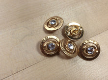Load image into Gallery viewer, Gold Metal with Rhinestone Button     Price per Button
