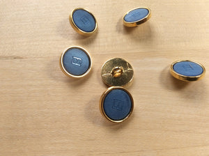 Designer Gold Rimmed Periwinkle Button.     Price per Button