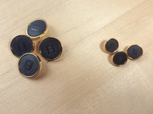 Load image into Gallery viewer, Designer Gold Rimmed Navy Button.   Price per Button