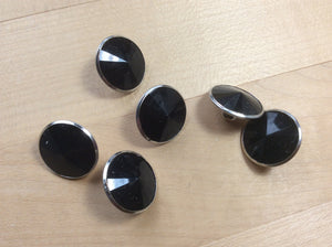 Black Rhinestone Shank Button.   Price per Button