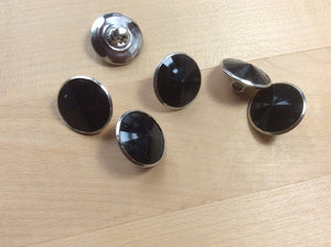Black Rhinestone Shank Button.   Price per Button