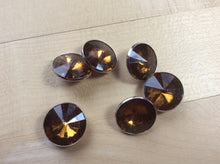 Load image into Gallery viewer, Brown Rhinestone Shank Button.    Price per Button