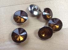Load image into Gallery viewer, Brown Rhinestone Shank Button.    Price per Button