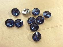 Load image into Gallery viewer, Blue Rhinestone Shank Button.   Price per Button