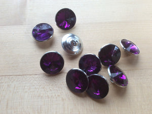 Purple Rhinestone Shank Button.   Price per Button