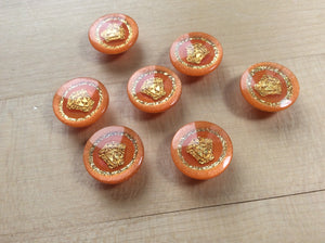 Orange Designer Medusa Button.    Price per Button