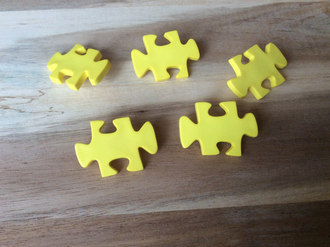 Yellow Puzzle Piece Button.   Price per Button