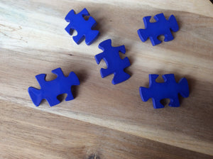 Blue Puzzle Piece Button      Price per Button