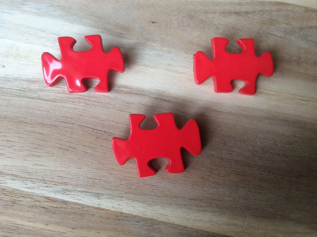 Red Puzzle Piece Button.    Price per Button