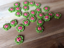 Load image into Gallery viewer, Polka Dot Flower Button.    Price per Button