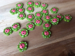 Polka Dot Flower Button.    Price per Button