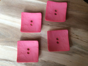 1 3/4" Pink Square Button.   Price per Button