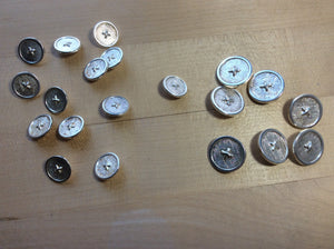 Silver Couture Stitch Button.   Price per Button