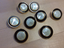 Load image into Gallery viewer, Black, Gold &amp; Mother of Pearl Button.    Price per Button