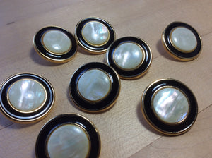 Black, Gold & Mother of Pearl Button.    Price per Button