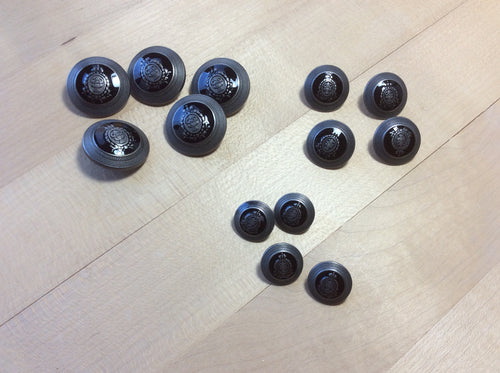 Antique Silver & Black  Suiting Buttons      Price per Button