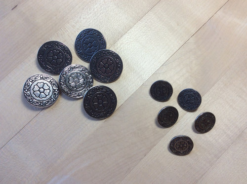 Flower Metal Stamp Button      Price per Button