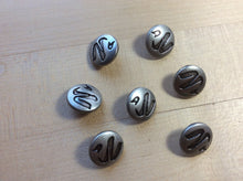 Load image into Gallery viewer, Antique Silver Zig Zag Button.   Price per Button