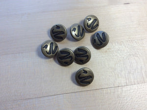 Antique Gold Zig Zag Button       Price per Button