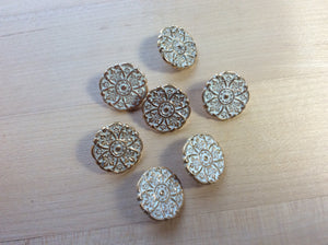 Antiqued Gold Floral Button.   Price per Button
