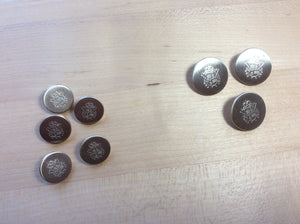Silver Coat of Arms Button.   Price per Button