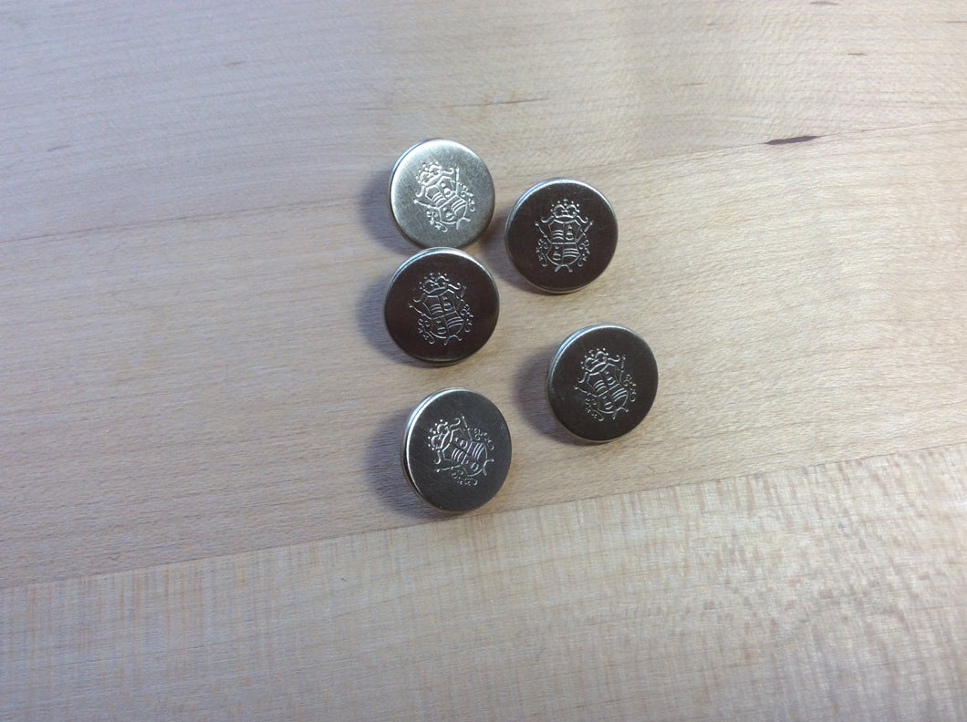 Silver Coat of Arms Button.   Price per Button