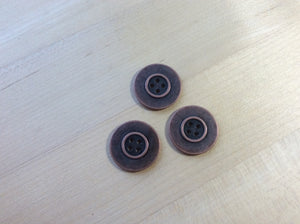 Copper Metal Jean Button.     Price per Button