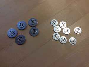 Silver Metal Jean Button.   Price per Button