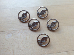 Brushed Silver Fish Button.   Price per Button