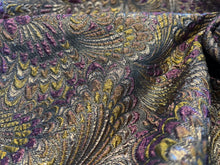 Load image into Gallery viewer, Purple &amp; Gold Feather Matelasse.   1/4 Metre Price