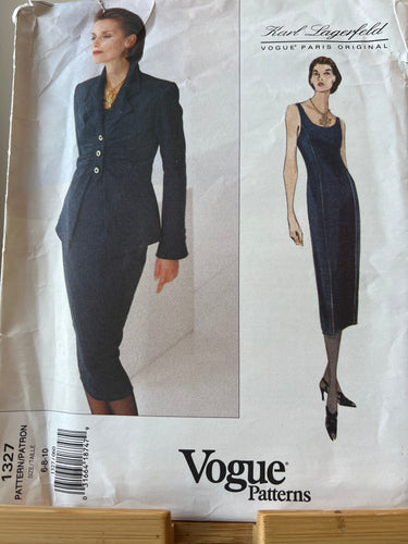 Vogue 1327 Rare Vogue Designer Original Karl Lagerfeld Size 6-8-10