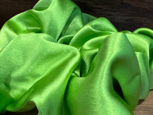Load image into Gallery viewer, Designer Chartreuse 100% Silk  Scrunchie