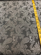 Load image into Gallery viewer, Silver/ Shot Pewter Viscose Paisley Lining        1/4 Metre Price