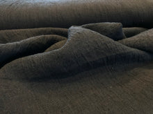 Load image into Gallery viewer, Crinkle Espresso 100% Linen.   1/4 Metre Price