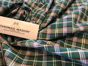 Green & Blue Plaid Thomas Mason 100% Cotton.   1/4 Metre Price