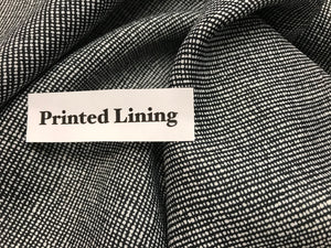 Black & White Weave Print 100% Viscose Lining.    1/4 Meter Price