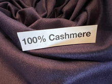 Load image into Gallery viewer, Exclusive Designer Eggplant 100% Cashmere.   1/4 Metre Price
