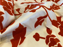 Load image into Gallery viewer, Tangerine Couture Flock 100% Silk with Velvet.  1/4 Metre Price