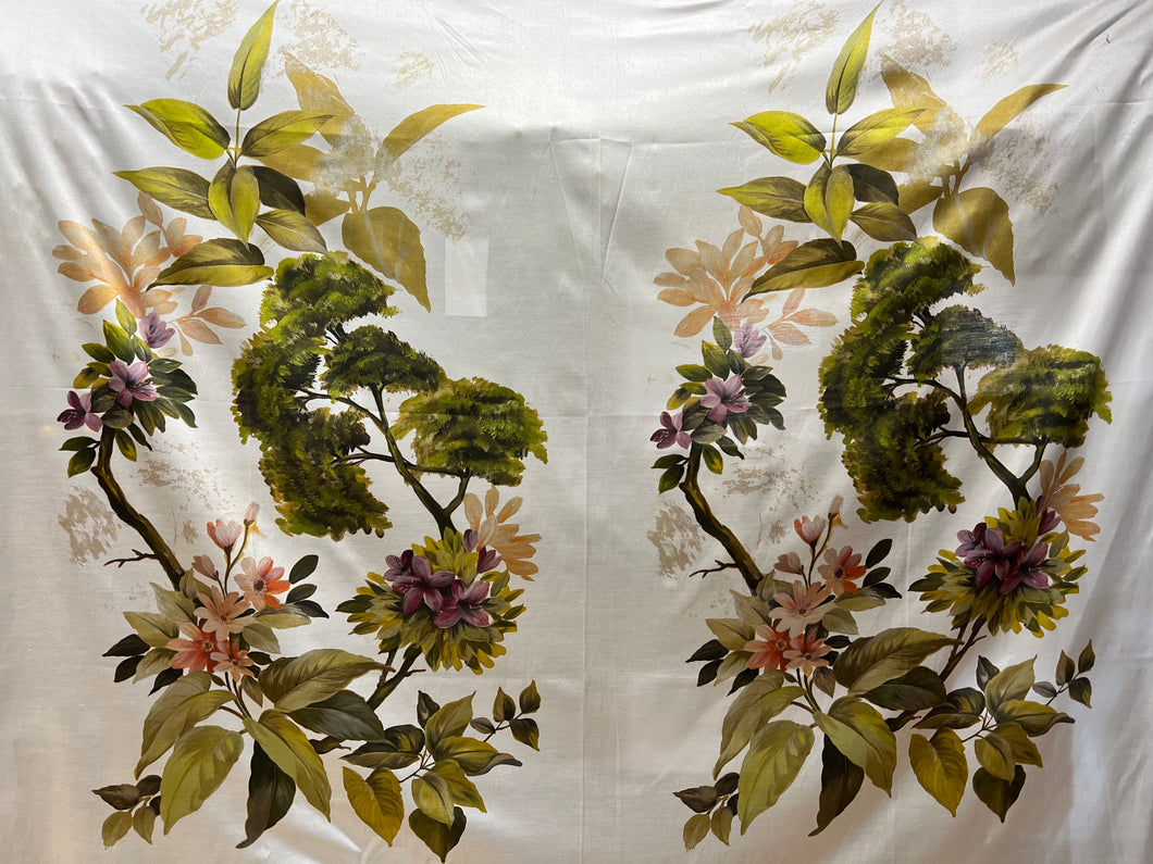 Bonsai Tropical Garden 79% Cotton 21% Silk Panel.    Panel Price