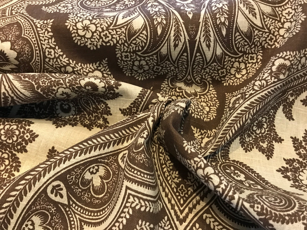 Large Classic 100% Linen Paisley      1/4 Meter Price