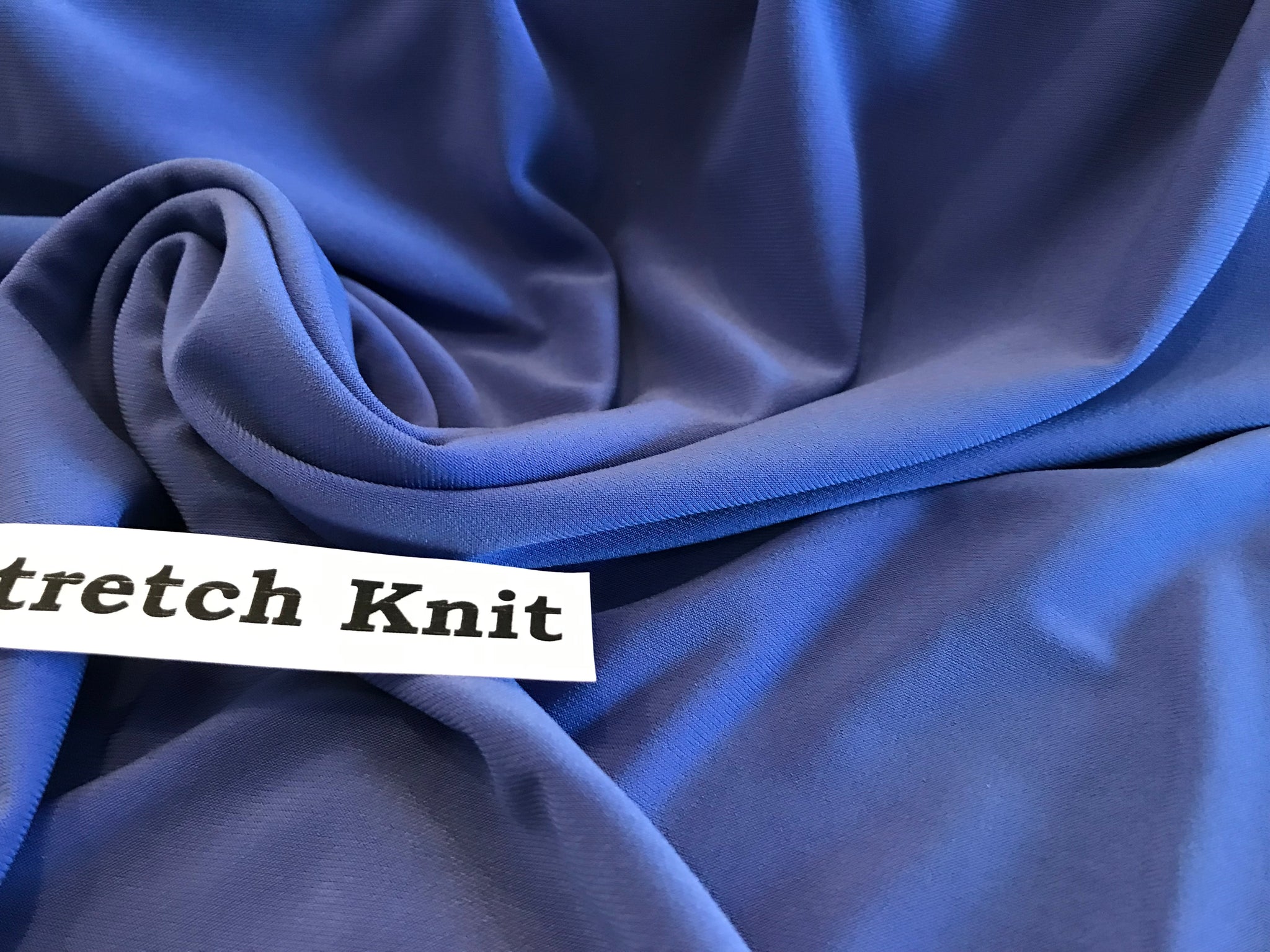 Express Blue Knit 95% Polyester 5% Spandex. 1/4 Metre Price