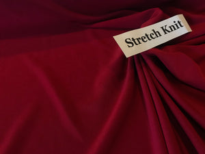 Red 92% Polyester 8% Spandex Knit    1/4 Metre Price