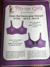 Load image into Gallery viewer, Purple Pin-up Girls Classic Bra Pattern  40 E-H - 48 E-H.   SALE PRICE