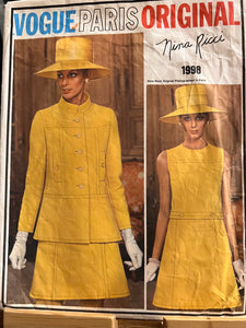 RARE Vintage Vogue #1998 Nina Ricci Size 8