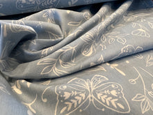 Load image into Gallery viewer, Flower &amp; Butterfly Print on Lightweight 100% Cotton Denim.      1/4 Metre Price