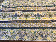 Load image into Gallery viewer, Yellow &amp; Blue Floral 100% Cotton Lawn Border Print      1/4 Meter Price