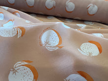 Load image into Gallery viewer, Designer Peach &amp; Cream Amora Tangerine 100% Silk Crepe de Chine.   1/4 Metre Price