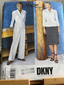 Vintage Vogue #1743 DKNY. Size 8-10-12