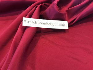 Cranberry Stretch Bemberg Lining     1/4 Meter Price