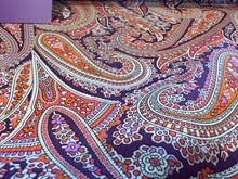 Load image into Gallery viewer, Paisley Park Purple &amp; Orange Liberty of London 100% Cotton Tana Lawn.  1/4 Metre Price